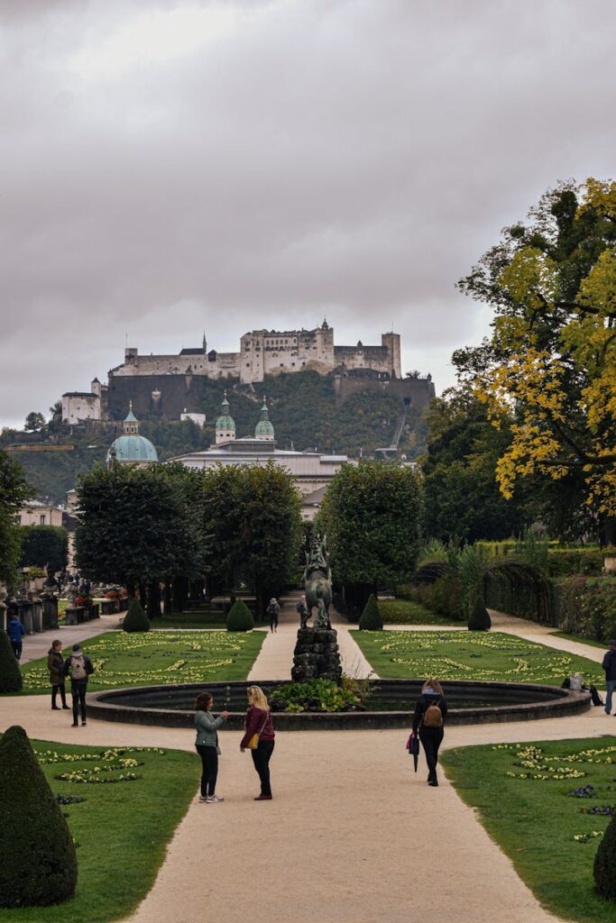 Gardens of Mirabell Palace in Salzburg, Austria